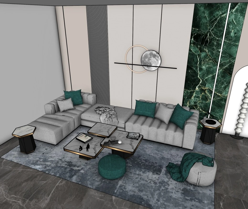 SketchUp living room design project preview — view 6