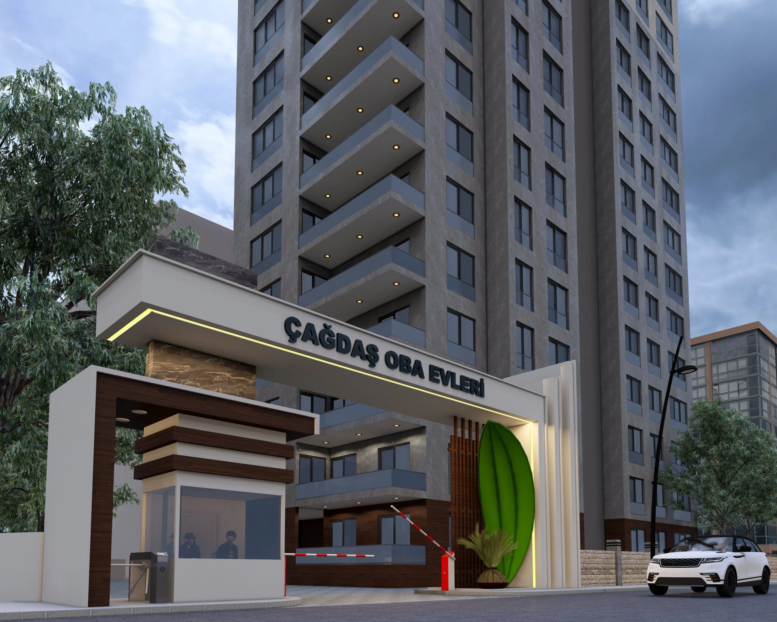 Residential complex exterior visualization