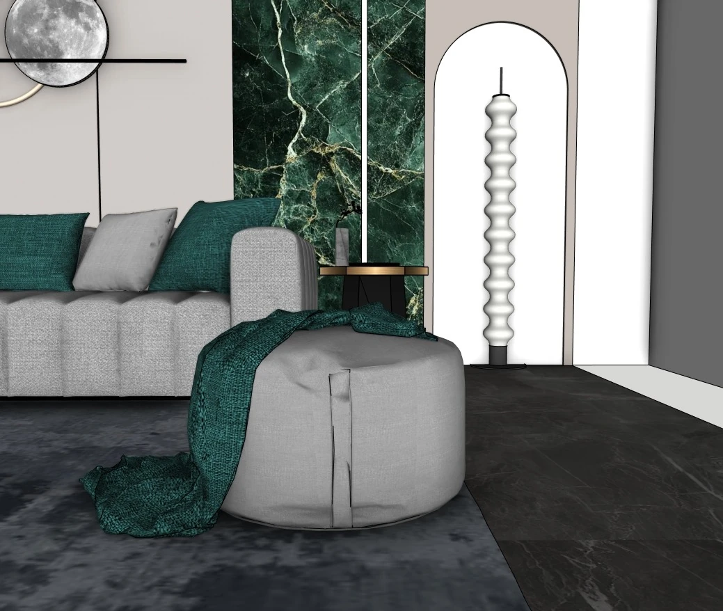 SketchUp living room design project preview — view 3
