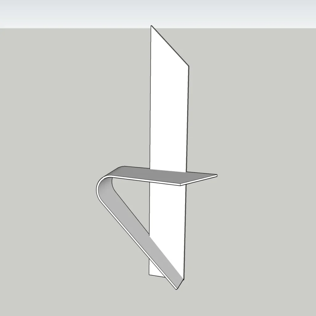 Wall-Mounted Minimal Shelf | Floating Console for Interior Design | SketchUp 2018 SKP