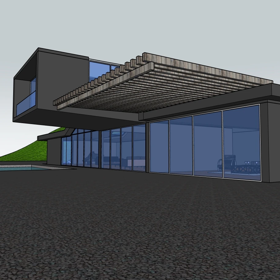 Modern Poolside Villa | SketchUp 2021 Model - Image 3