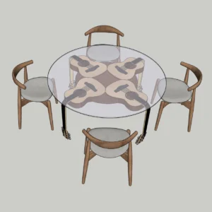 Classic Round Dining Table 3D Model | SketchUp 2018 | Nice Towers