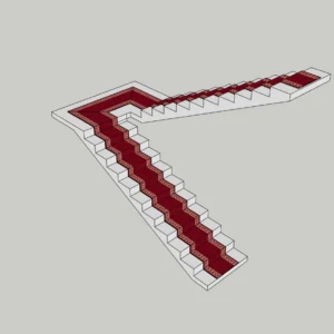 Star Stair Carpet SketchUp Model – Decorative Stair Runner for Interior Visualization (Free)