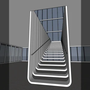 Modern Frame Staircase SketchUp Model – Minimal Linear Feature Stair for Contemporary Interiors (Free)