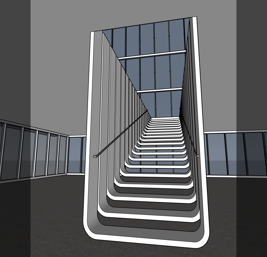 Modern Frame Staircase SketchUp Model – Minimal Linear Feature Stair for Contemporary Interiors (Free)