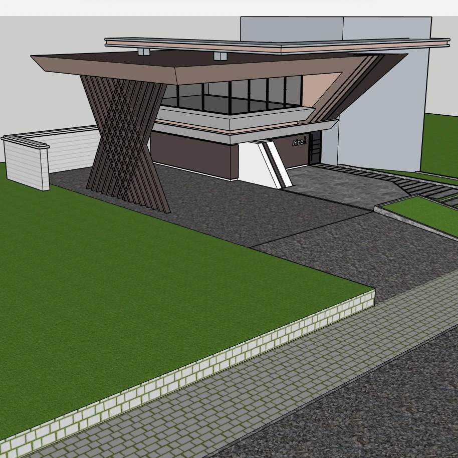 Modern Slanted-Roof House | SketchUp 2021 Model + Exterior Design - Image 3