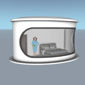 Round Glass Display Pod SketchUp Model – Luxury Showcase Booth for Retail & Exhibition Design (Free)