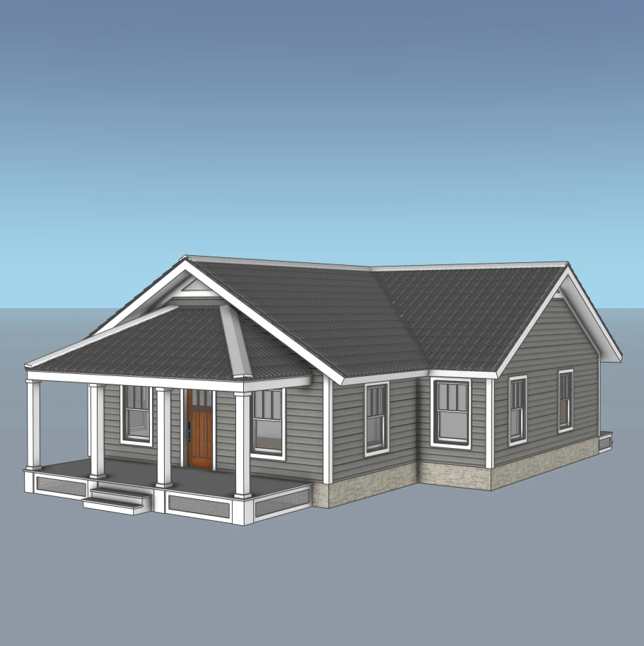 Residential House 3D Model Pack – Single-Story Home – Exterior Architecture – SketchUp 2018