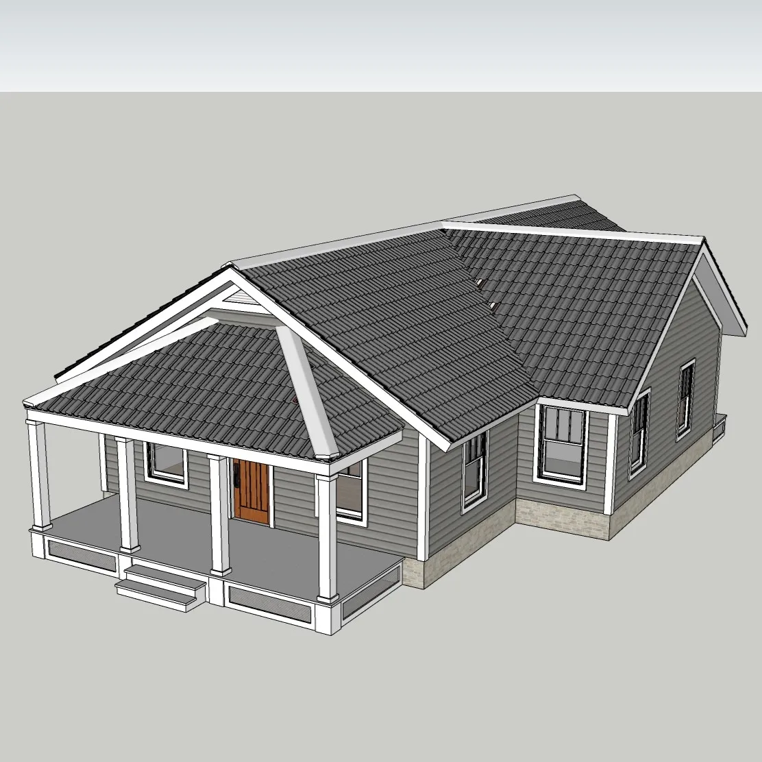 Residential House 3D Model Pack – Single-Story Home – Exterior Architecture – SketchUp 2018 - Image 5
