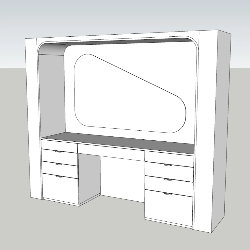 Modern Vanity Table 3D Model – Makeup & Dressing Unit – SketchUp 2018