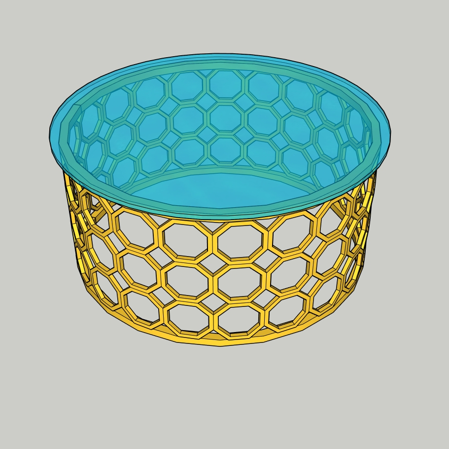 Parametric Round Coffee Table SketchUp Model – Modern Geometric Coffee Table (Free)
