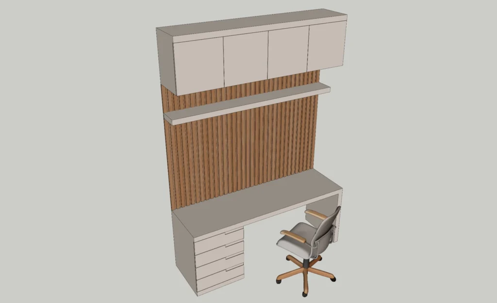 Modern Workspace Cabinet Set | SketchUp 2018