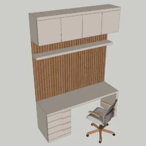 Modern Workspace Cabinet Set | SketchUp 2018