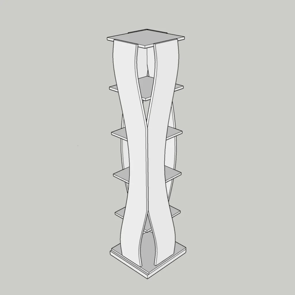 Modern Sculptural Shelf 3D Model | Freestanding Display Unit | SketchUp 2018 | Nice Towers