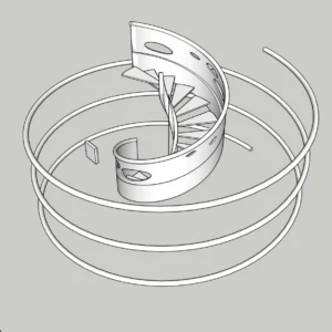 Modern Spiral Staircase SketchUp Model – Parametric Helical Stairs (Free)