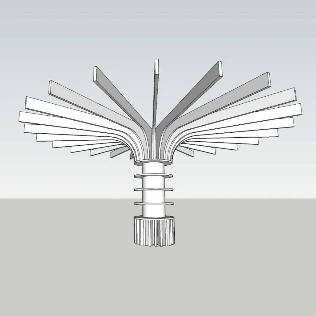 Modern Palm Column 3D Model – Parametric Decorative Structure – SketchUp 2018
