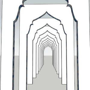 Parametric Arch Corridor SketchUp Model – Islamic Repeating Arch Tunnel (Free)