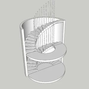 Modern Spiral Staircase 3D Model – Architectural Stair Design – SketchUp 2018