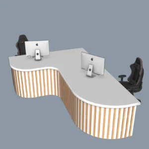 Modern Curved Reception Desk SketchUp Model 2020 – Office Front Desk Design (Free)