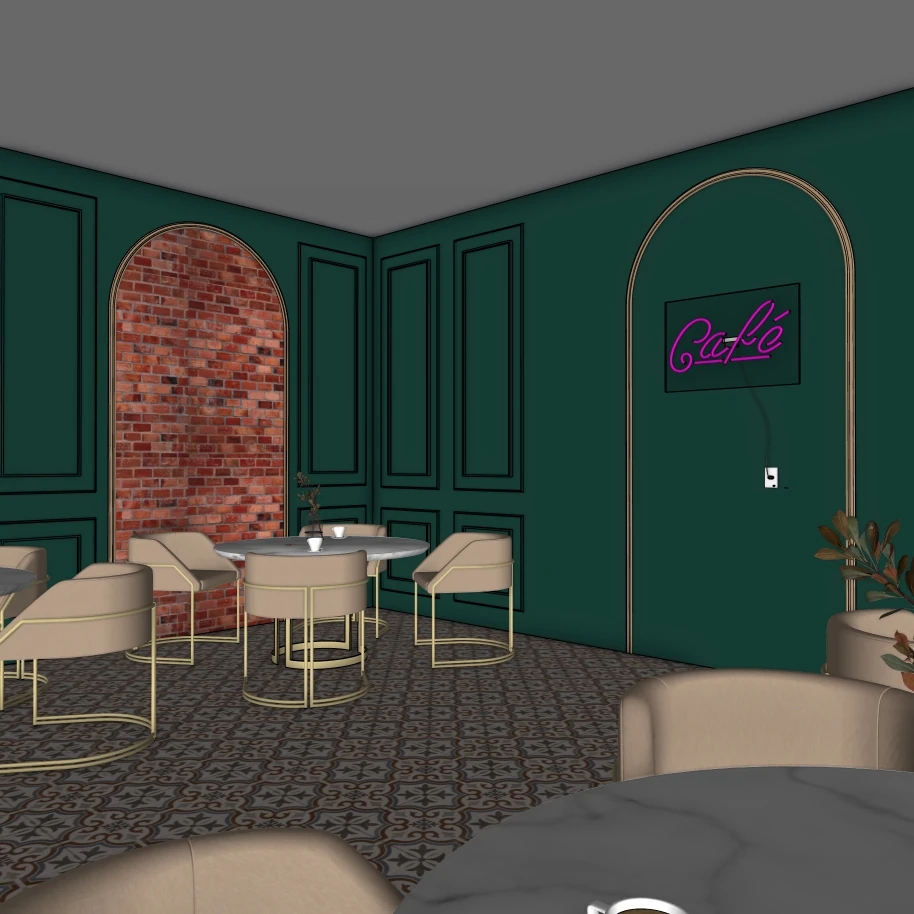 Modern Café Interior 3D Model – SketchUp File - Image 10