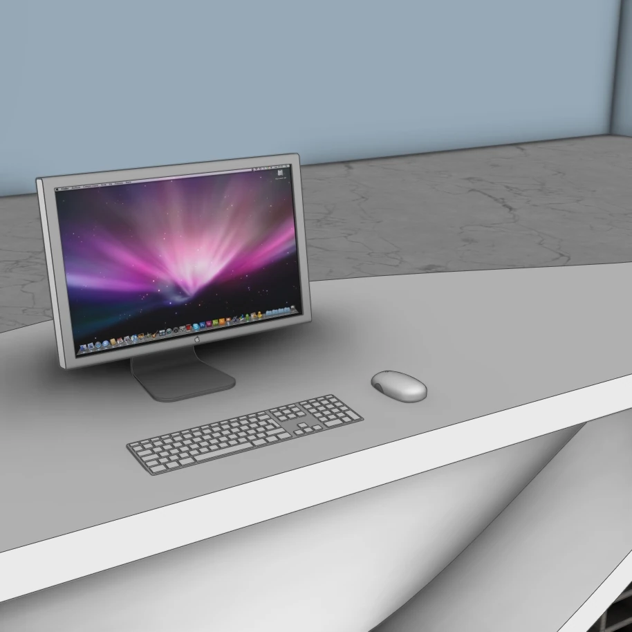 Modern Reception Wall & Desk Set – SketchUp 3D Model - Image 6