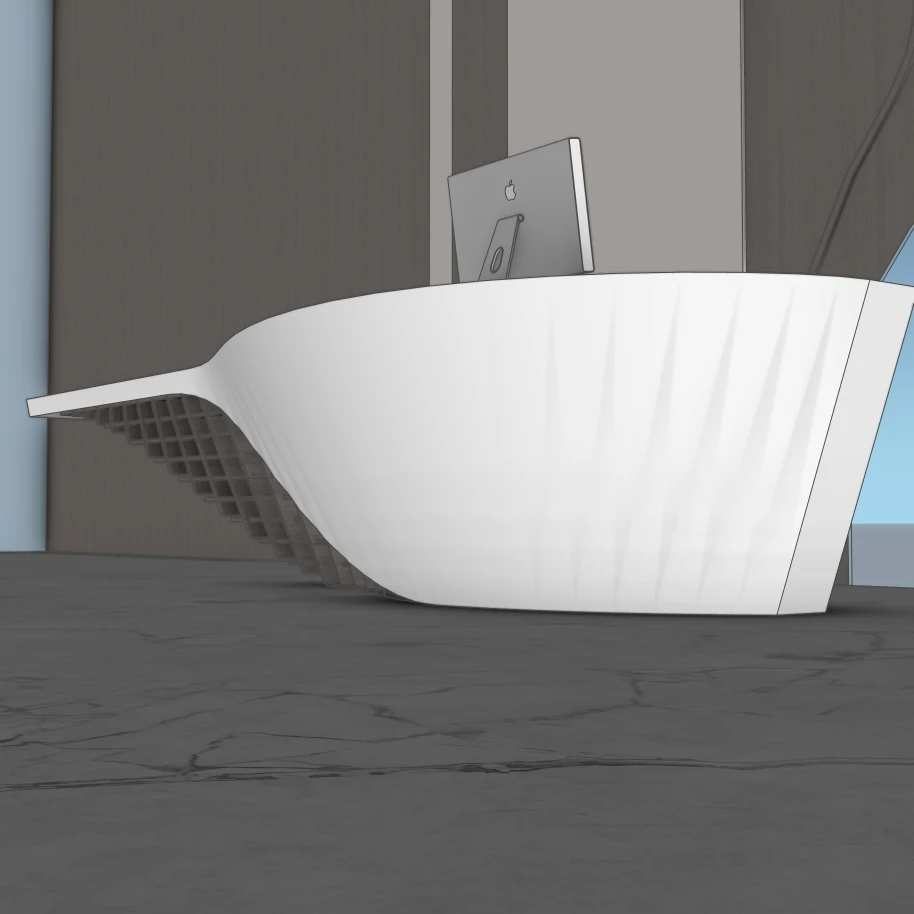 Modern Reception Wall & Desk Set – SketchUp 3D Model - Image 7