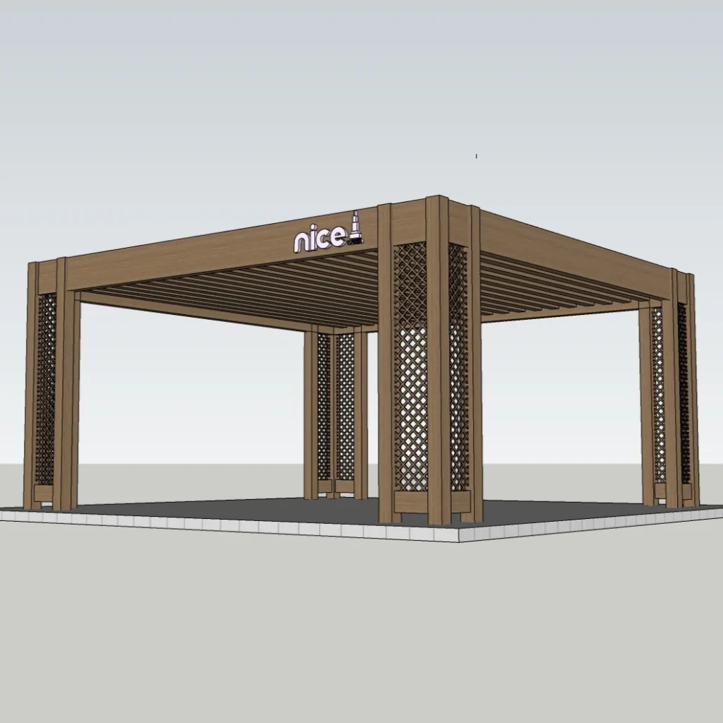 Modern Pergola Pavilion 3D Model – Outdoor Garden Structure – SketchUp 2018
