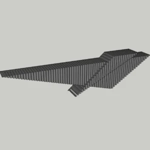 Ribbed Wall-Mounted TV Console – SketchUp 2018 | Modern Media Shelf