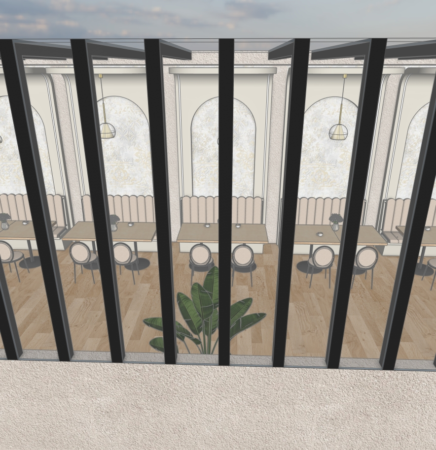 Modern Café Interior 3D Model – SketchUp 2021 - Image 3