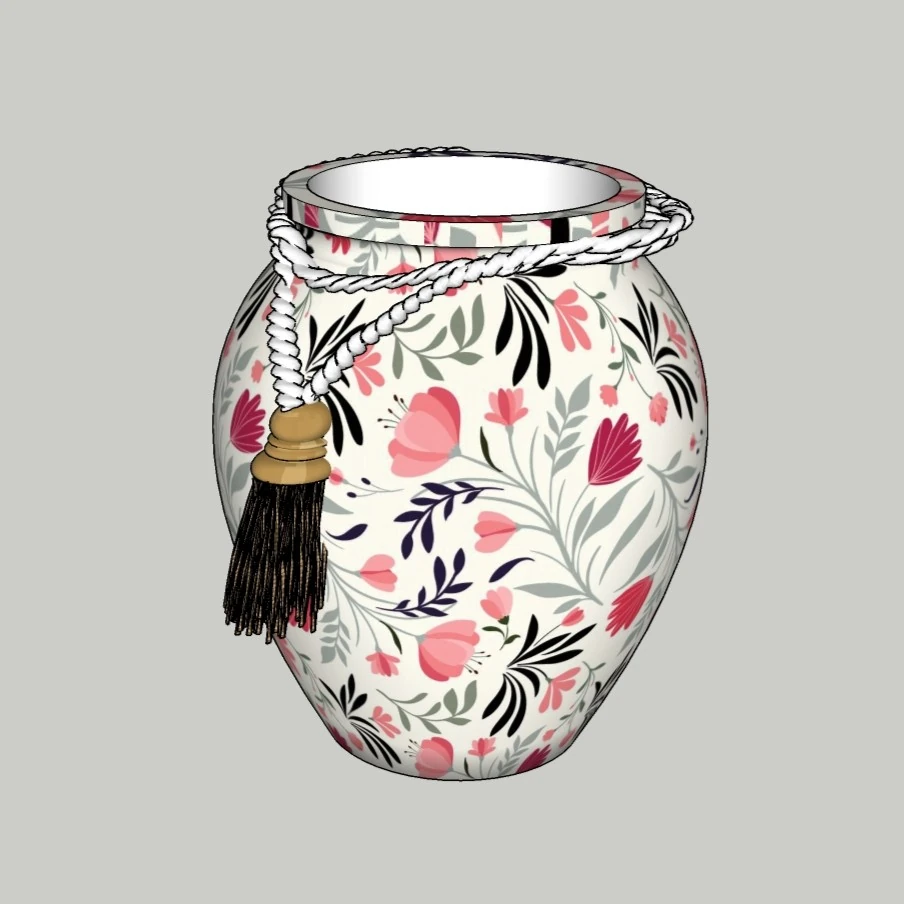 Decorative Ceramic Vase 3D Model – Patterned Vase – SketchUp 2018