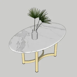 Luxury Marble Coffee Table SketchUp Model 2020 – Modern Gold Base Living Room Table (Free)