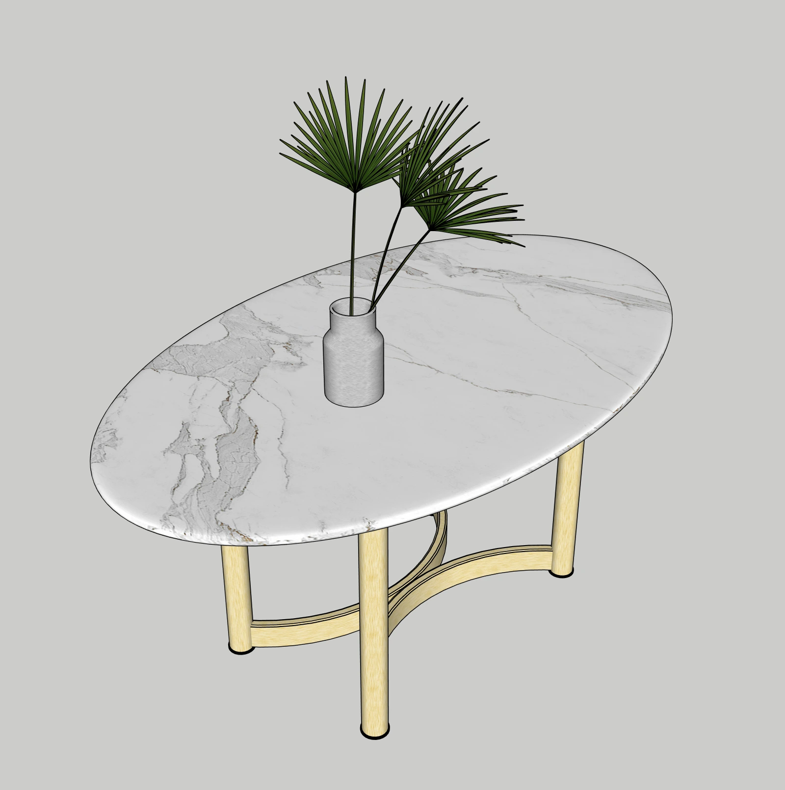 Luxury Marble Coffee Table SketchUp Model 2020 – Modern Gold Base Living Room Table (Free)