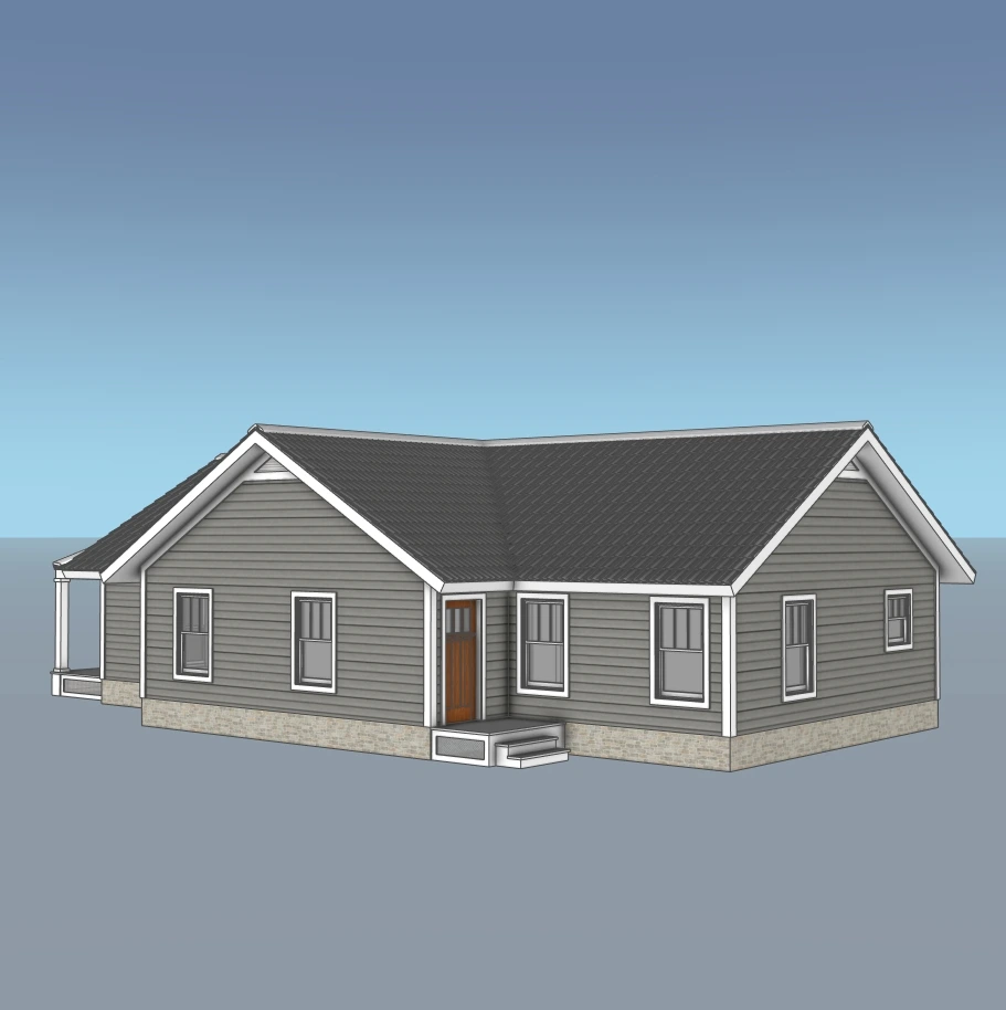 Residential House 3D Model Pack – Single-Story Home – Exterior Architecture – SketchUp 2018 - Image 2