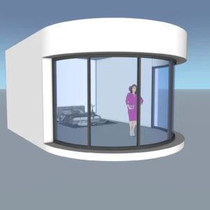 Modern Curved Glass Pavilion SketchUp Model 2020 – Circular Glass Room for Architectural Visualization