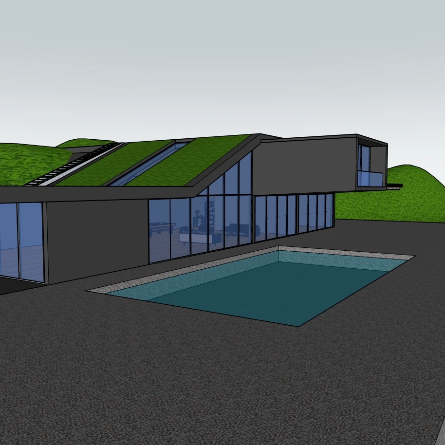 Modern Poolside Villa | SketchUp 2021 Model - Image 2
