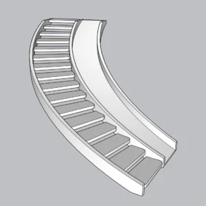 Parametric Curved Staircase SketchUp Model – Modern Arc Stair Design (Free)