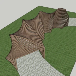 Parametric Pavilion Roof 3D Model – Organic Canopy Structure – SketchUp 2018