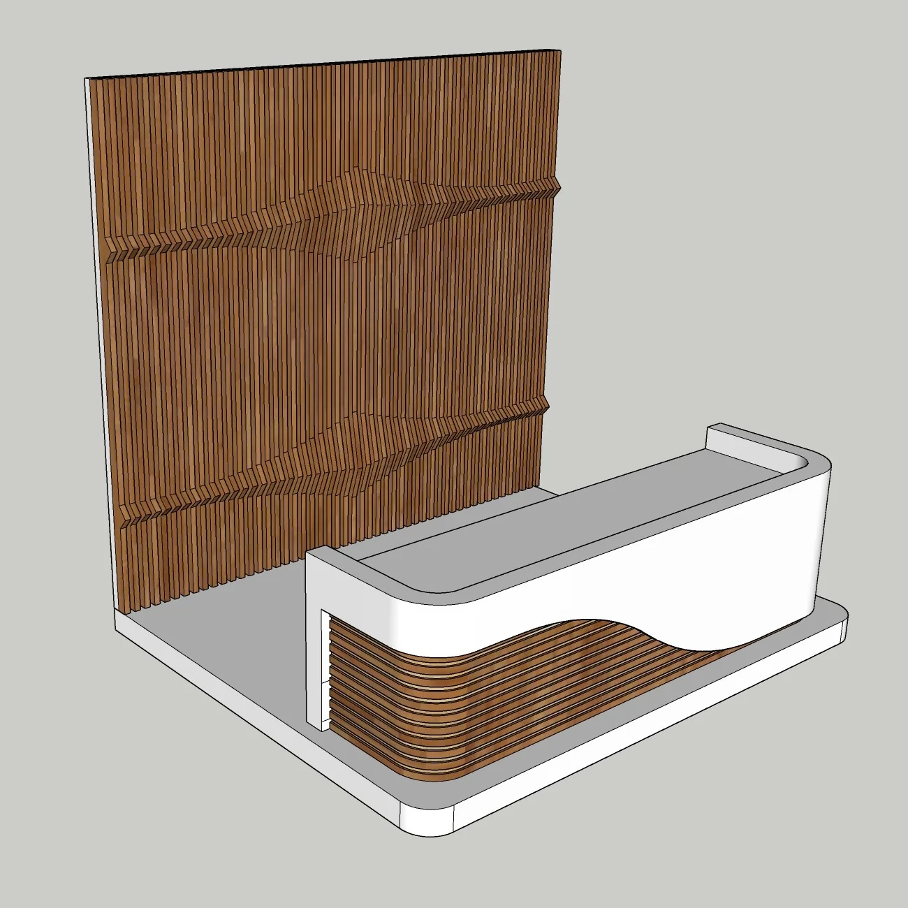 Modern Wall Console Table SketchUp Model – Premium Interior Design Asset