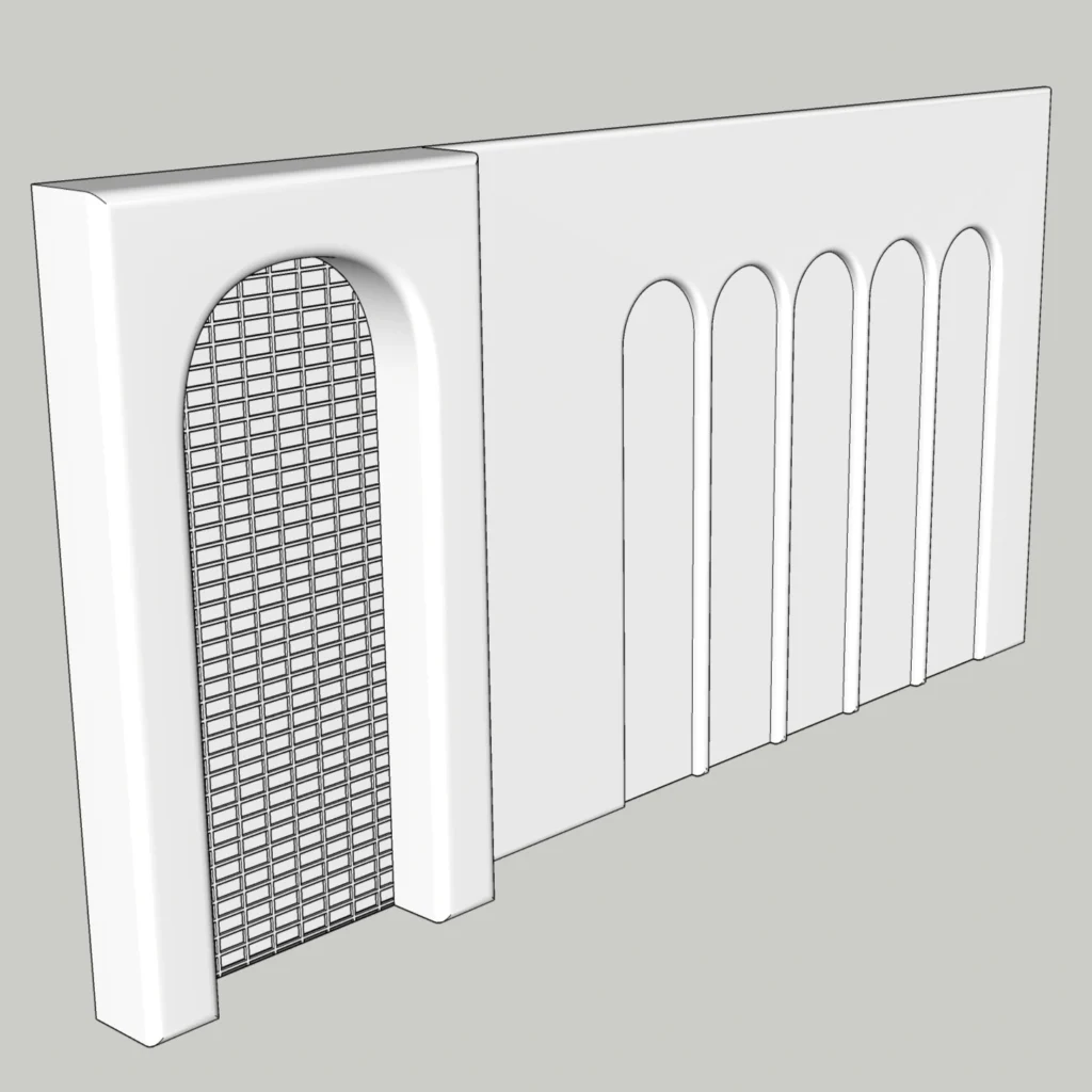 Modern Arched Decorative Wall SketchUp Model – Niche Panel Feature Wall (Free)