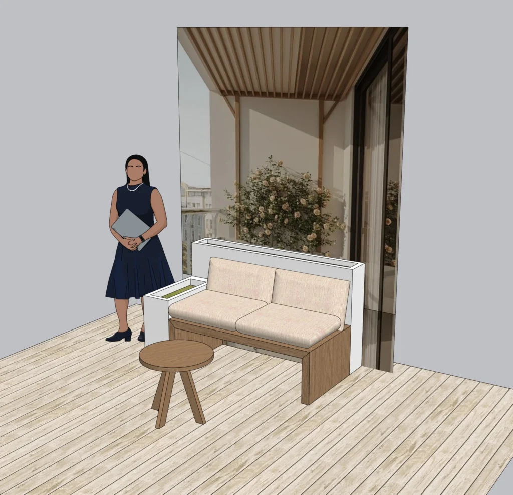 Modern Indoor Swing Seat SketchUp Model – Hanging Bench with Frame for Interior Design (Free)