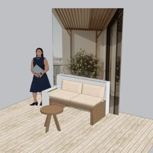 Modern Indoor Swing Seat SketchUp Model – Hanging Bench with Frame for Interior Design (Free)