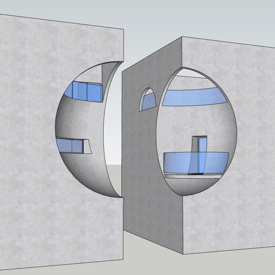 Sculptural Circular Wall Opening 3D Model – Modern Architectural Feature – SketchUp 2018