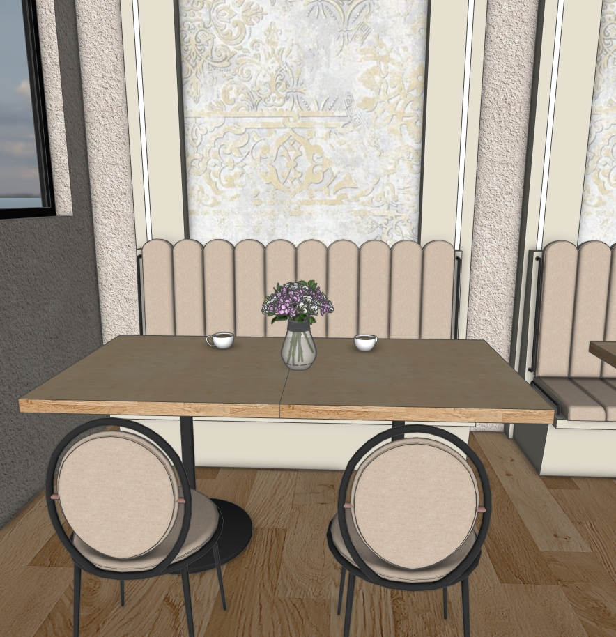 Modern Café Interior 3D Model – SketchUp 2021 - Image 6