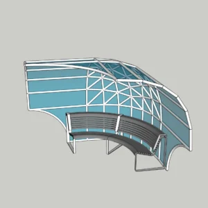 Curved Glass Canopy Structure | SketchUp 2018