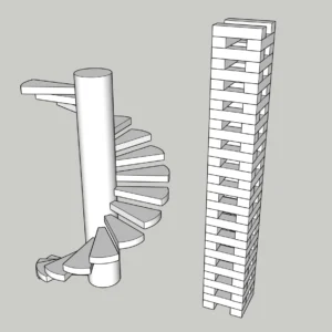 Parametric Spiral Staircase SketchUp Model – Modern Modular Spiral Stair (Free)