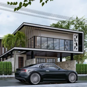 Modern Two-Story House Exterior | SketchUp 2021 Model
