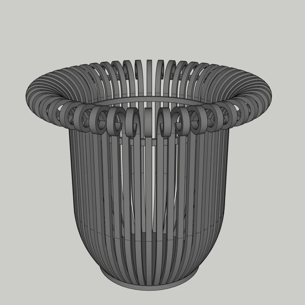 Parametric Recycle Bin SketchUp Model – Modern Urban Trash Can for Public Spaces (Free)