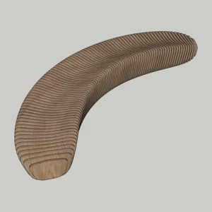 Parametric Curved Bench 3D Model – Organic Public Seating Design – SketchUp 2018