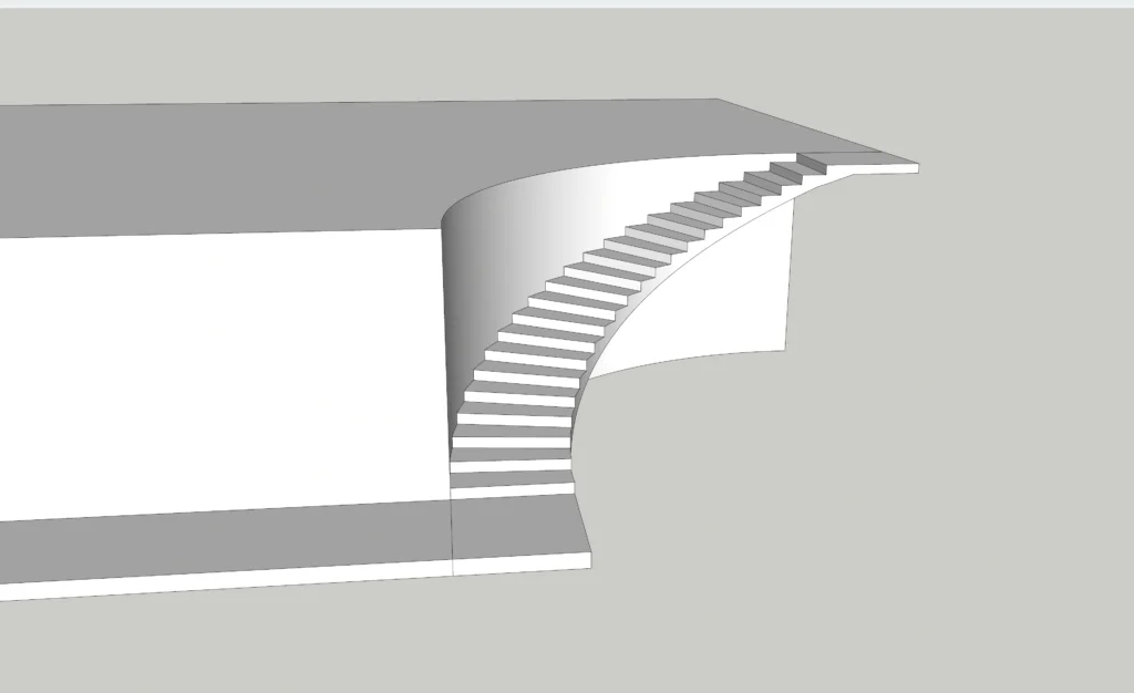 Modern Curved Staircase 3D Model | SketchUp 2018
