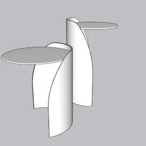 Modern Sculptural Side Table SketchUp Model – Minimal Pedestal Accent Table (Free)